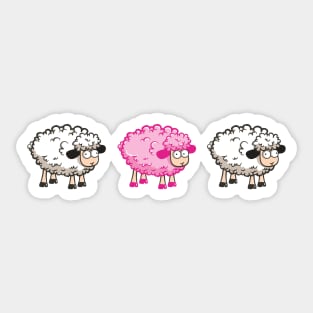 The Pink Sheep 3 sheep version Sticker